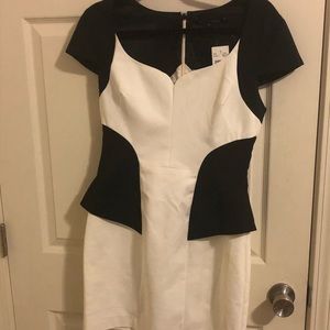 Black halo peplum dress